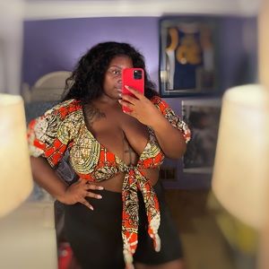African print crop top-orange